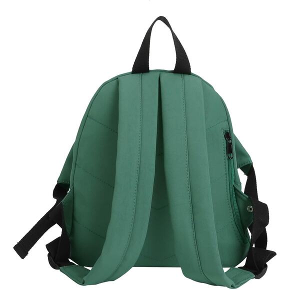 New Dark Green Canvas Mini Backpack | Lightweight School, Travel, or Day Pack - Picture 2 of 5